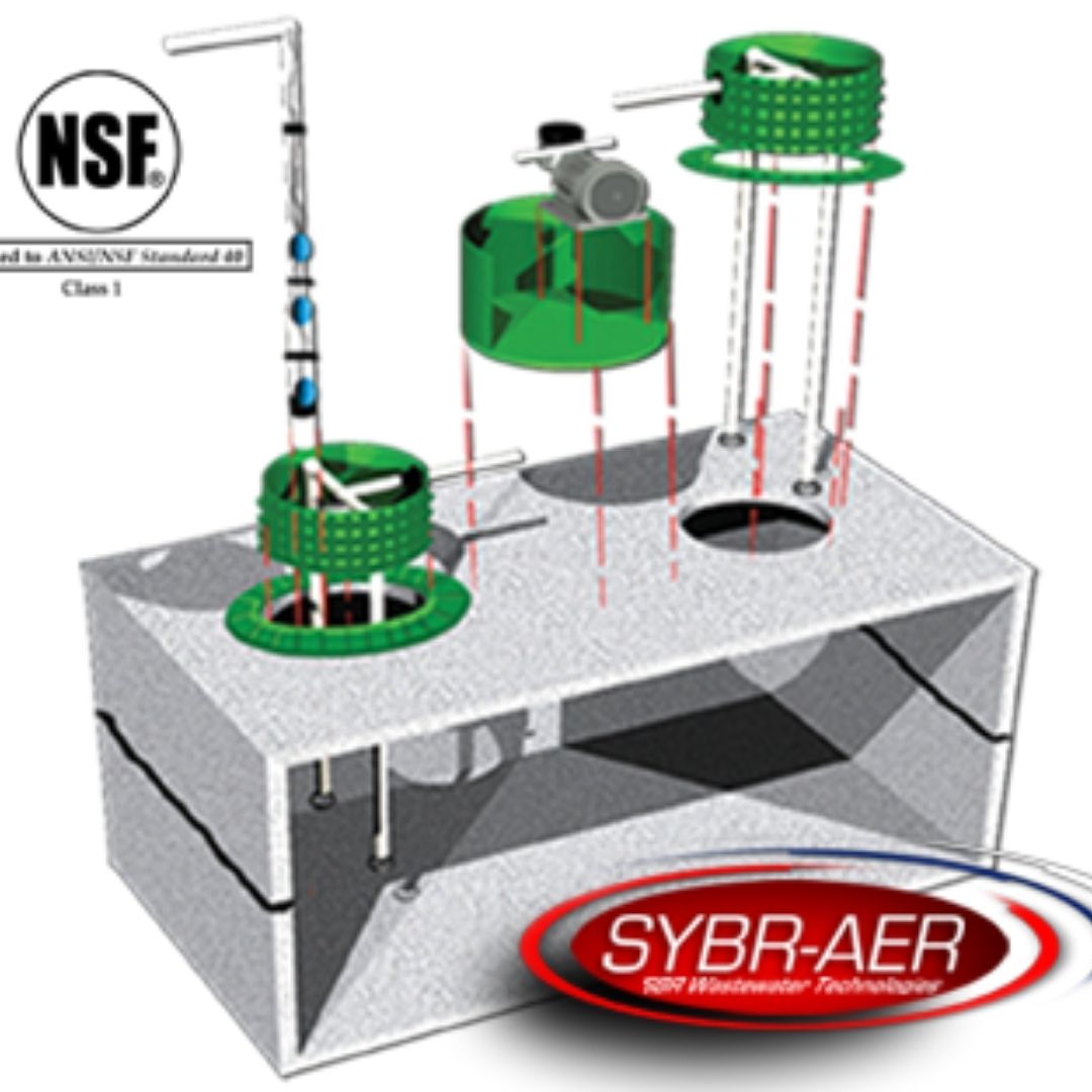 A diagram of the Sybr-Aer wastewater treatment system.
